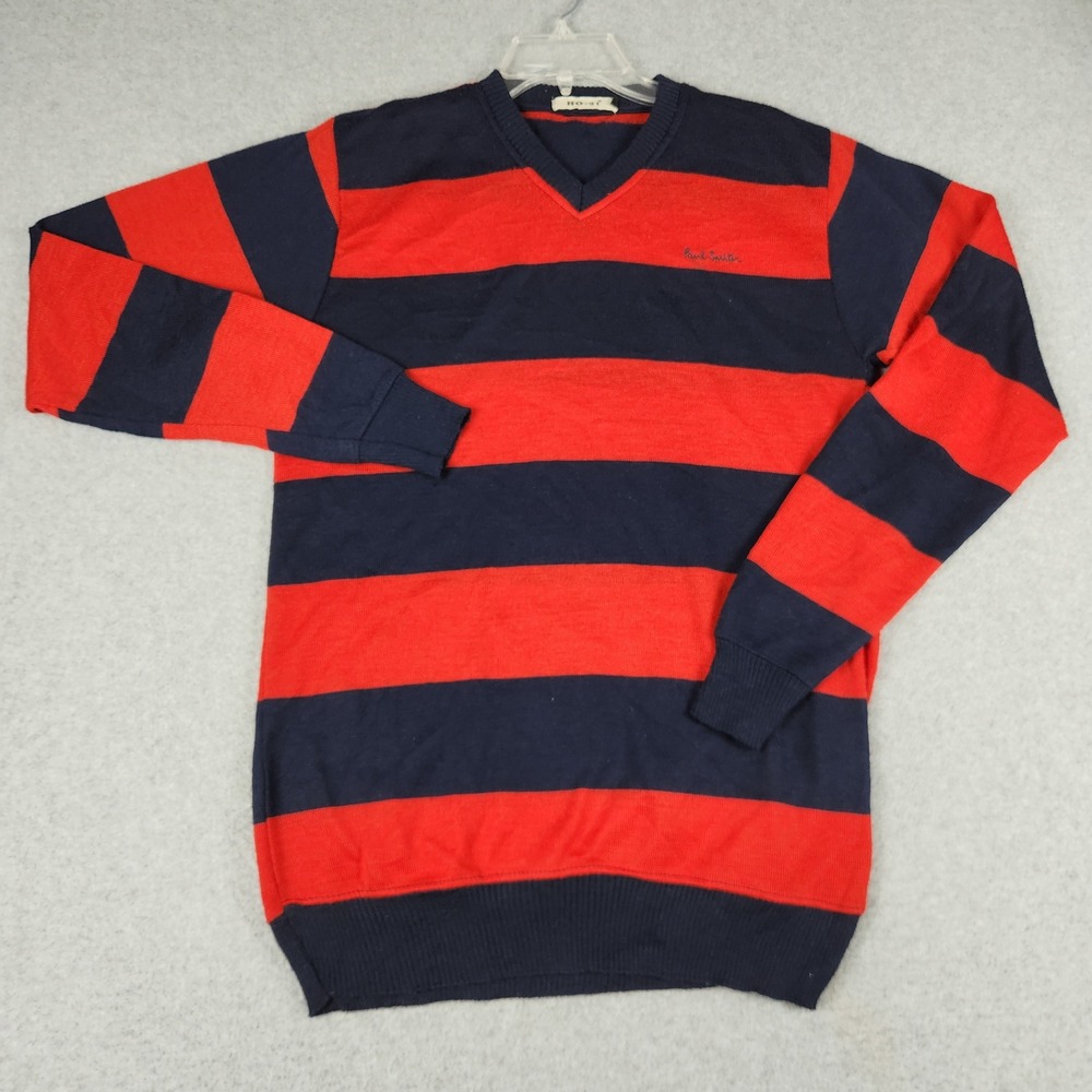 HO-21 Sweater Mens XXL Fits Slim Small/Med Navy Red Striped V-Neck Pullover